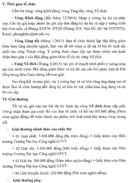 Kế hoạch tổ chức cuộc thi Sáng tạo trẻ năm học 2014-2015