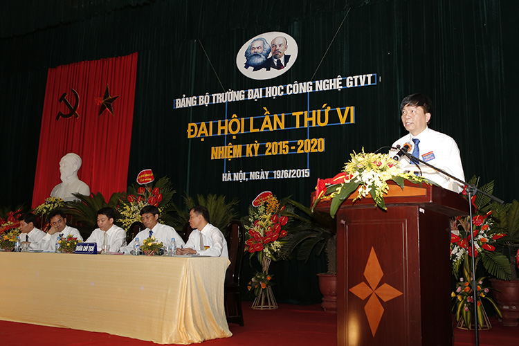Đại hội Đảng bộ Trường Đại học Công nghệ GTVT lần thứ VI, nhiệm kỳ 2015 - 2020 thành công tốt đẹp