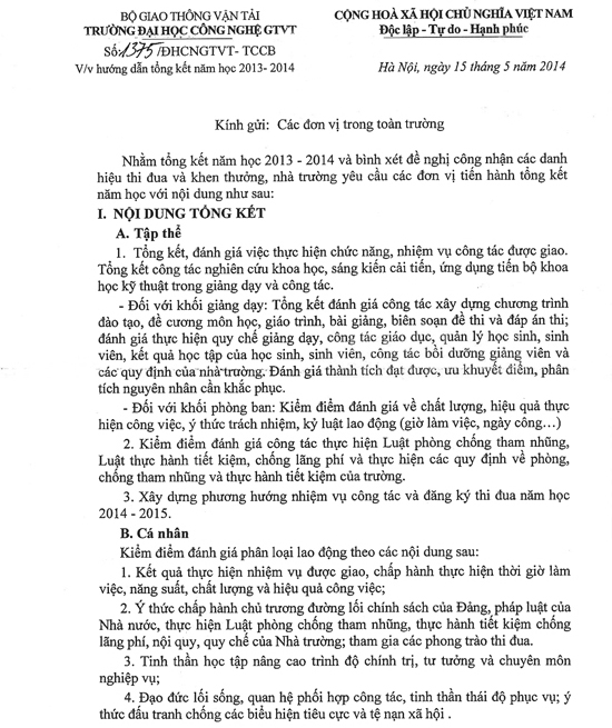 Hướng dẫn tổng kết năm học 2013 - 2014