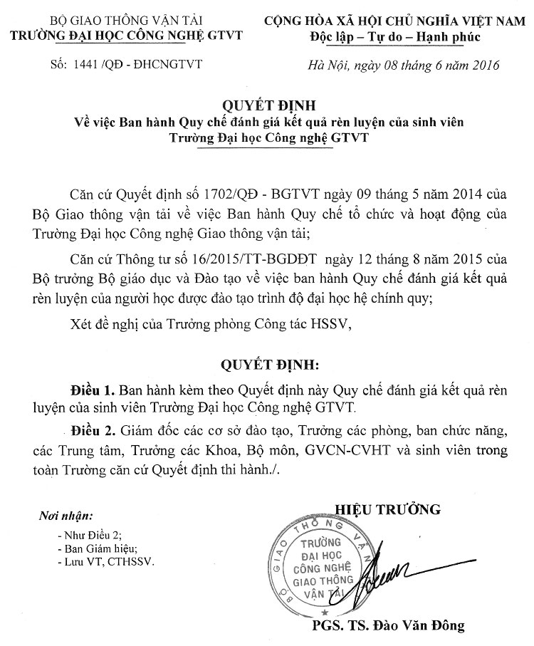 quy chế đánh giá