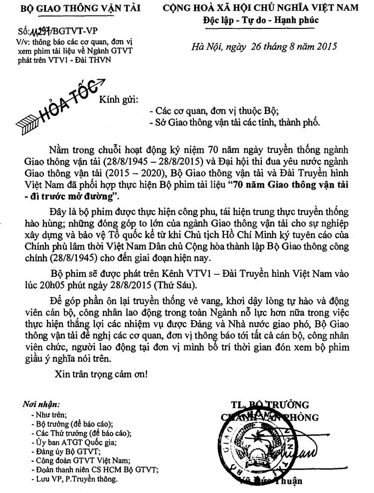 70 năm Giao thông vận tải - đi trước mở đường