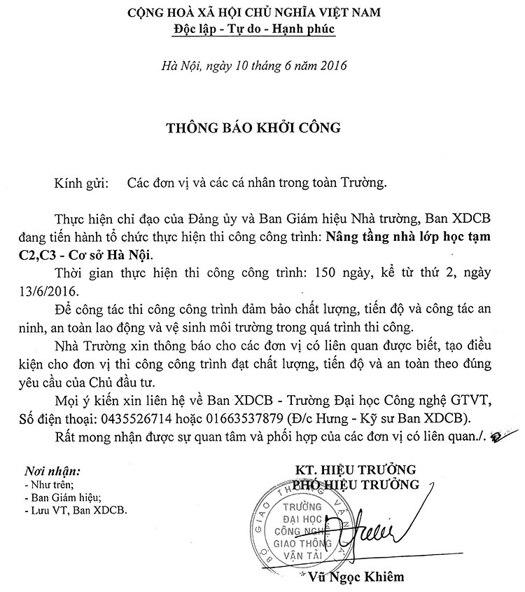 khởi công công trình