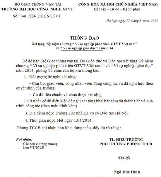 Xét tặng kỷ niệm chương