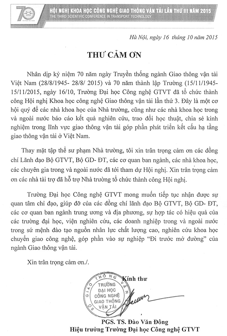Thư cảm ơn
