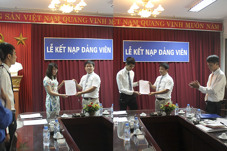 Chúc mừng năm sinh viên ưu tú được vinh dự đứng trong hàng ngũ của Đảng.