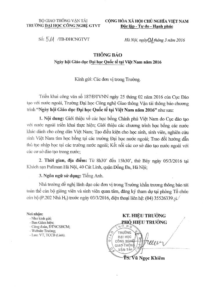 Ngày hội Giáo dục Đại học quốc tế tại Việt Nam năm 2016