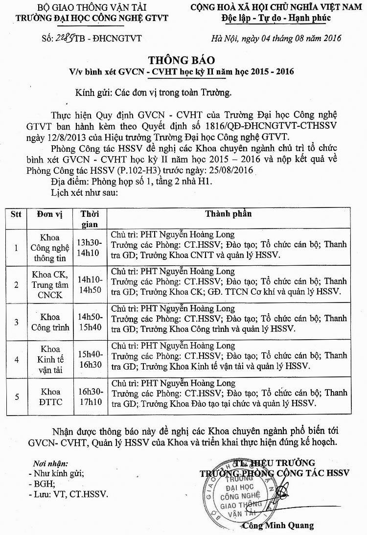 bình xét năm học