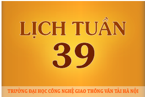 Lịch công tác tuần 39 năm 2016 (từ 26/9/2016 đến 02/10/2016)