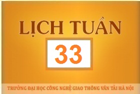 Lịch công tác tuần 33 năm 2017 (từ 14/8/2017 đến 20/8/2017)