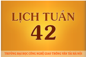 Lịch công tác tuần 42 năm 2016 (từ 17/10/2016 đến 23/10/2016)
