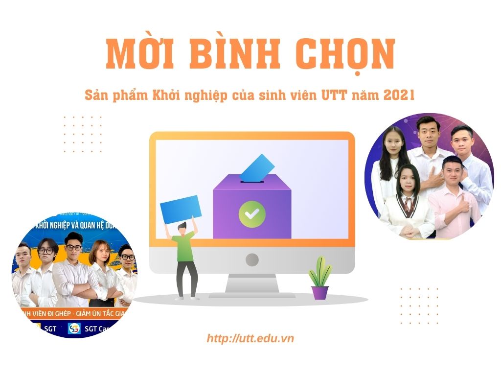 Mời bình chọn cho sản phẩm Khởi nghiệp của sinh viên UTT năm 2021