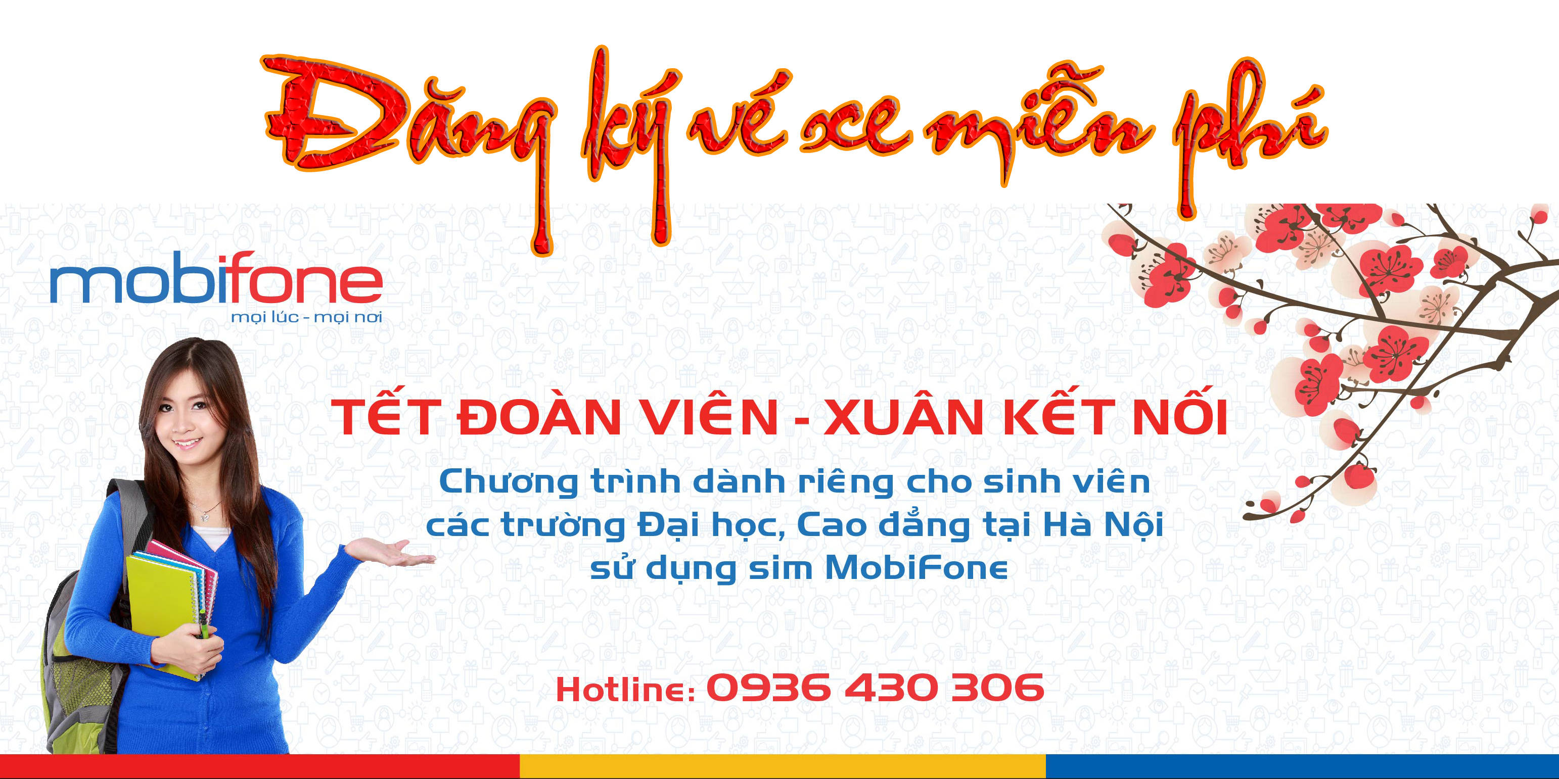 Đăng ký vé xe miễn phí cho HSSV về quê ăn Tết của MobiFone