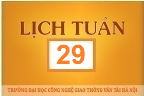 Lịch công tác tuần 29 năm 2017 (từ 17/7/2017 đến 23/7/2017)