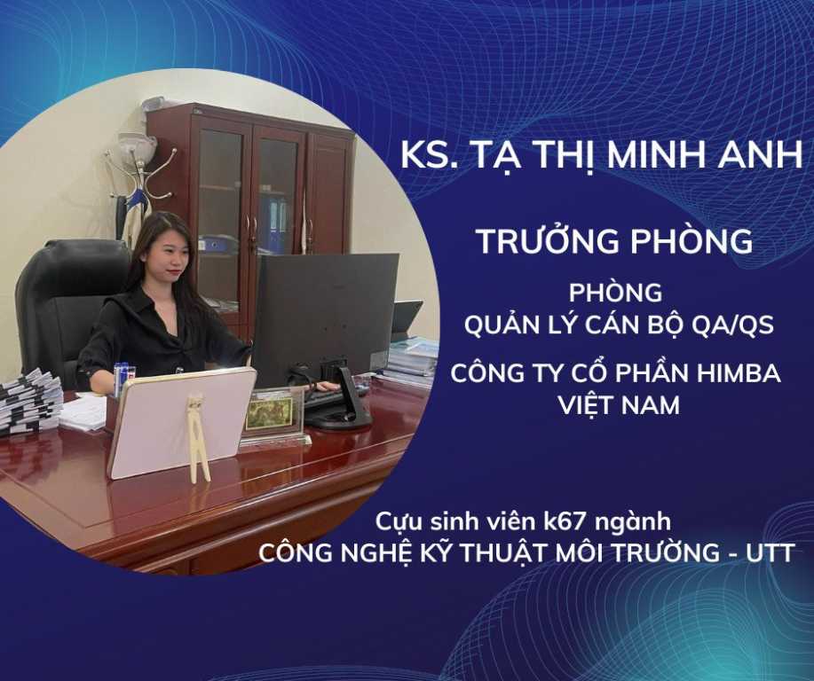 Cựu sinh viên chuyên ngành Công nghệ và quản lý môi trường UTT từng bước khẳng định năng lực và uy tín tại các đơn vị công tác