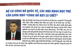 Để có công bố quốc tế, các nhà khoa học trẻ cần luôn nhớ " công bố hay là chết "