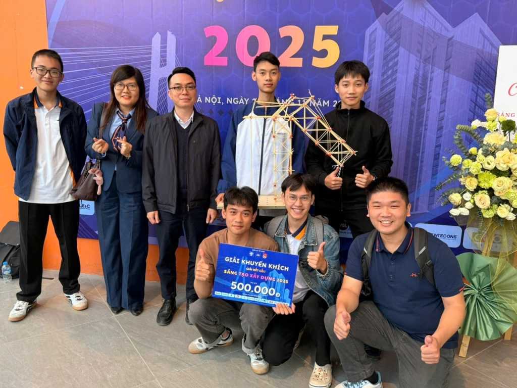 Sinh viên ngành Công nghệ Kỹ thuật Công trình Xây dựng của UTT đạt giải tại Cuộc thi Sáng tạo Sinh viên 2025