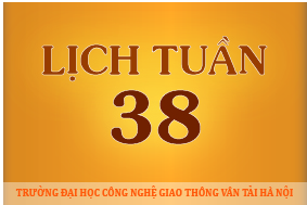 Lịch công tác tuần 38 năm 2016 (từ 19/9/2016 đến 25/9/2016)