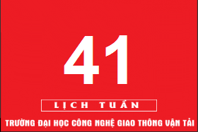 Lịch công tác tuần 41 năm 2018 (từ 08/10/2018 đến 14/10/2018)