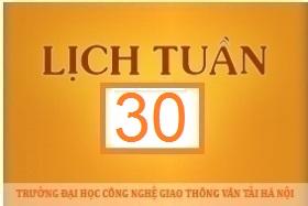 Lịch công tác tuần 30 năm 2017 (từ 24/7/2017 đến 30/7/2017)