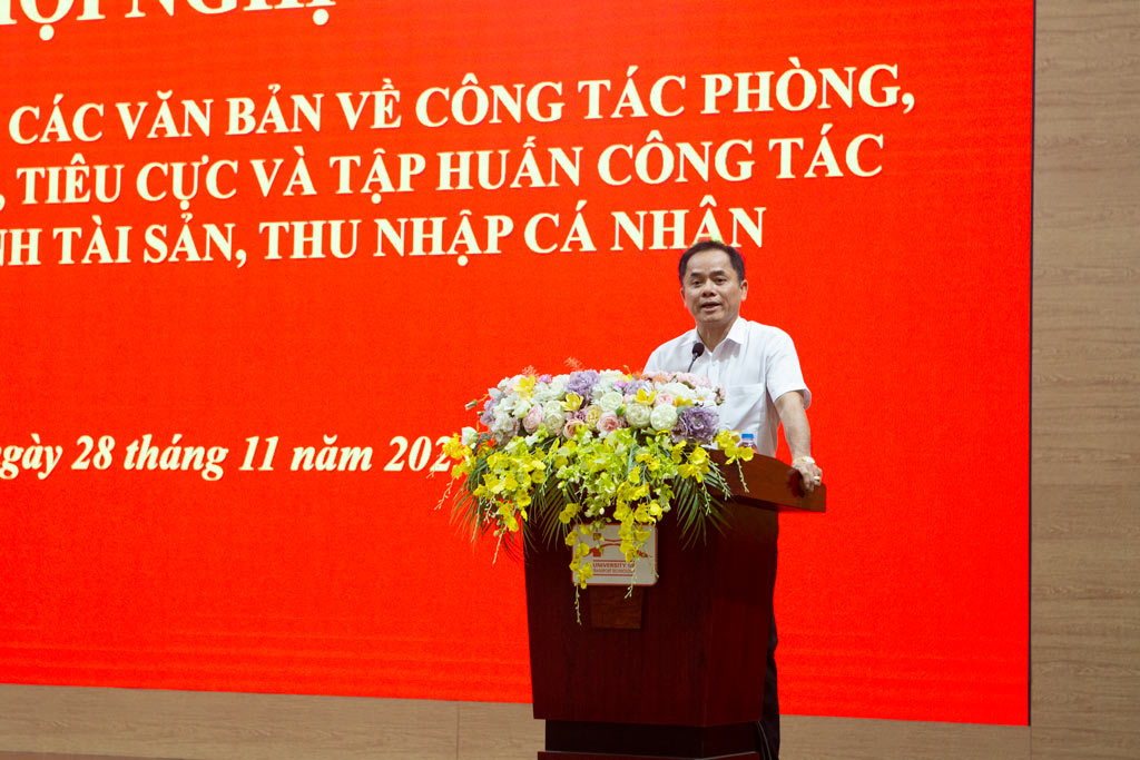 Hội nghị tuyên truyền, phổ biến về công tác phòng, chống tham nhũng, tiêu cực cho CB-VC-NLĐ nhà Trường.