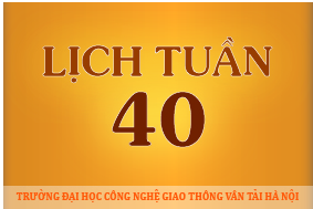 Lịch công tác tuần 40 năm 2016 (từ 03/10/2016 đến 09/10/2016)